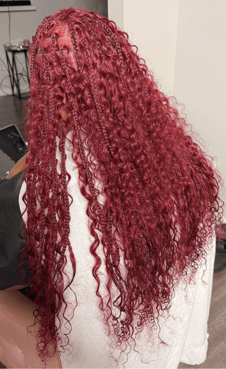 Look 7 includes: Boho Braids (red)